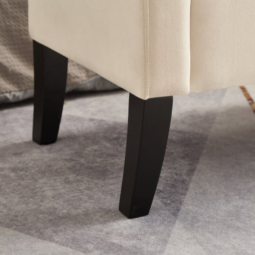 51.5inch  Bed Bench with Storage Beige Velvet