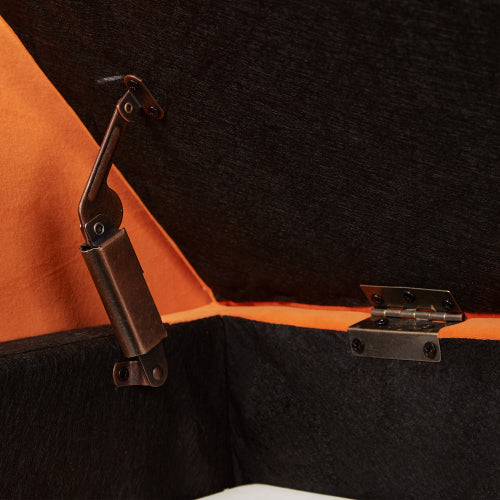 51.5inch  Bed Bench with Storage Orange Velvet