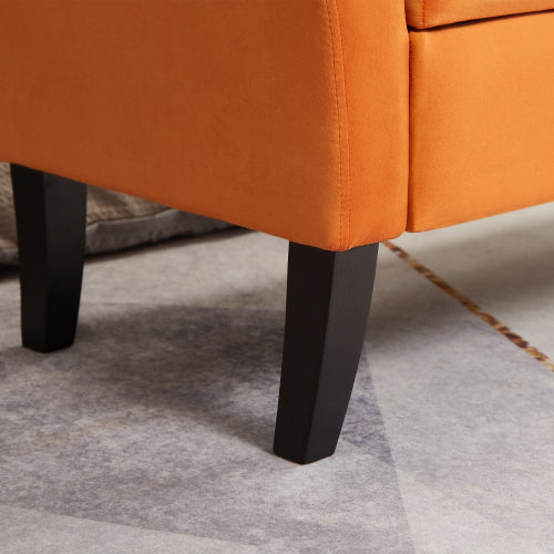 51.5inch  Bed Bench with Storage Orange Velvet