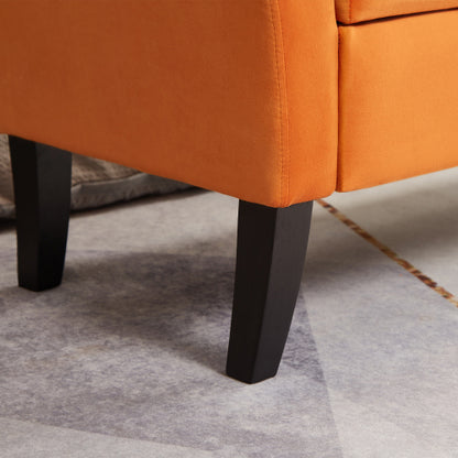 51.5inch  Bed Bench with Storage Orange Velvet