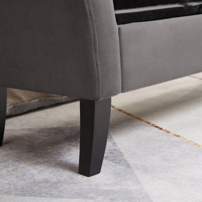 51.5inch  Bed Bench with Storage Grey Velvet