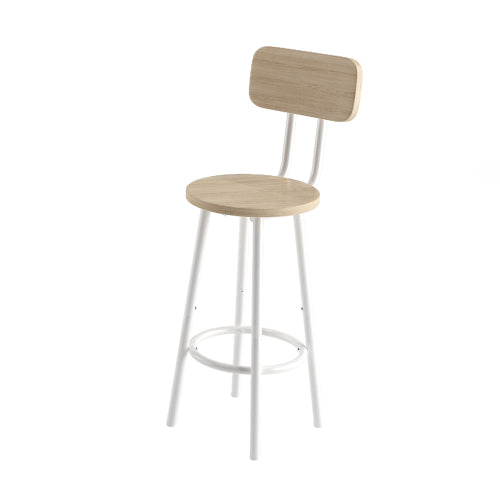 Bar Table Set with 2 Bar stools PU Soft seat with backrest, Grey, 23.62inch  W x 23.62inch  D x 35.43inch  H