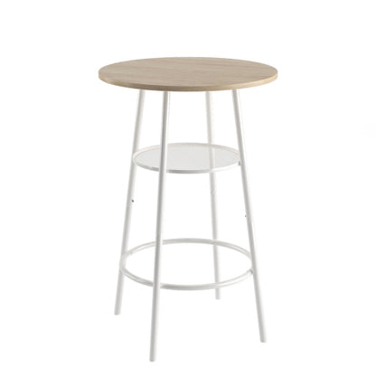 Bar Table Set with 2 Bar stools PU Soft seat with backrest, Grey, 23.62inch  W x 23.62inch  D x 35.43inch  H
