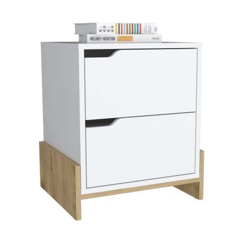 White Macadamia 2-Drawer RTA Nightstand