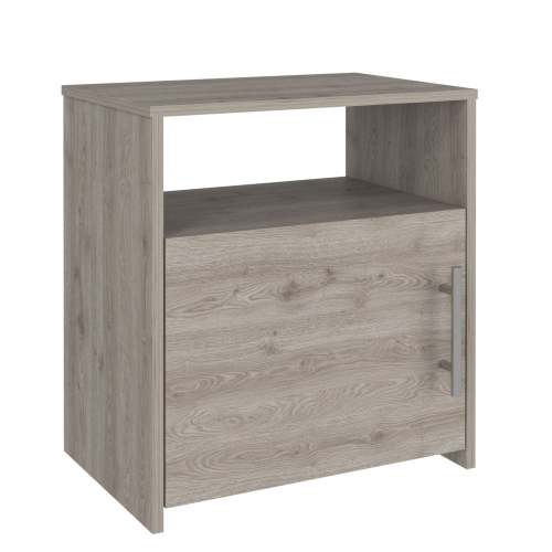 Light Gray Nightstand, Single Door Cabinet & Shelf, RTA Design