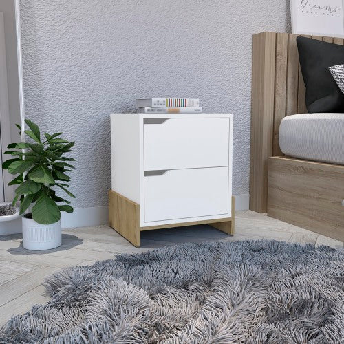 White Macadamia 2-Drawer RTA Nightstand