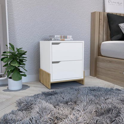 White Macadamia 2-Drawer RTA Nightstand