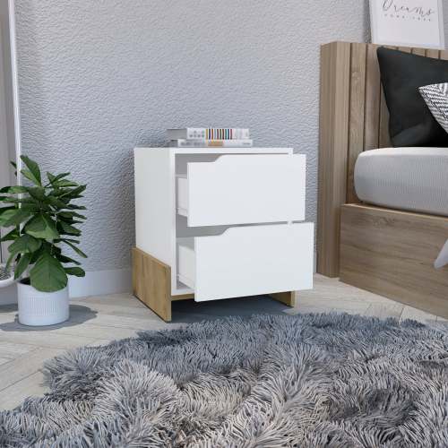 White Macadamia 2-Drawer RTA Nightstand