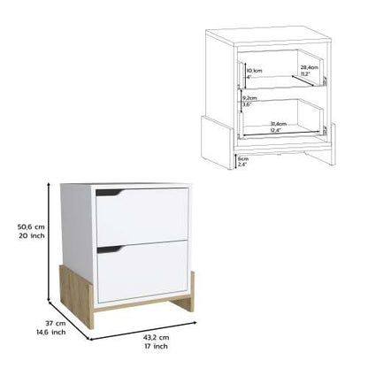White Macadamia 2-Drawer RTA Nightstand