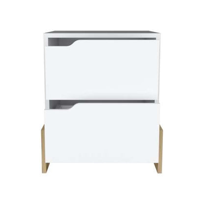 White Macadamia 2-Drawer RTA Nightstand