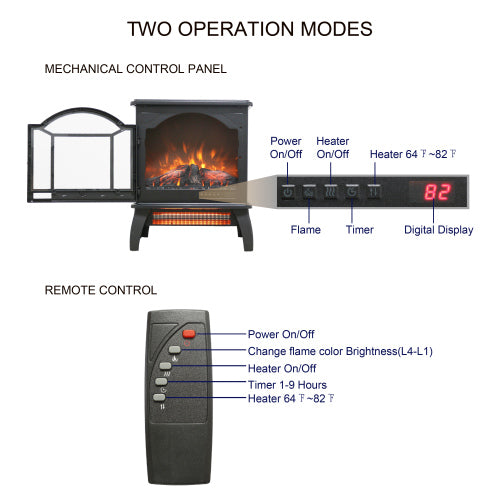 18 inch 3D Flame Electric Infrared Quartz Fireplace Stove with remote control
