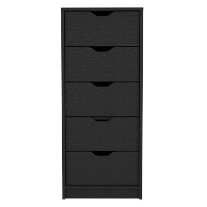 5 Drawers Tall Dresser, Pull Out System -Black