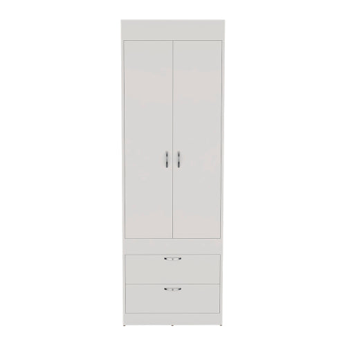 Armoire Tarento,Two Drawers, White Finish