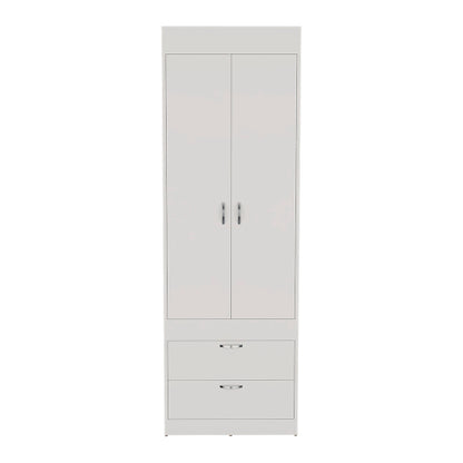 Armoire Tarento,Two Drawers, White Finish