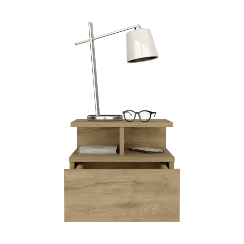 Macadamia Flopini Floating Nightstand with Single Drawer