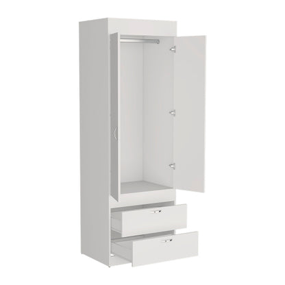 Armoire Tarento,Two Drawers, White Finish