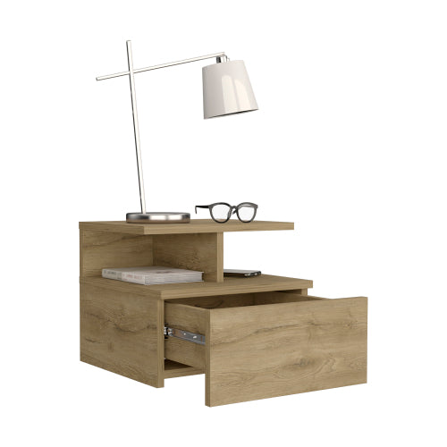 Macadamia Flopini Floating Nightstand with Single Drawer