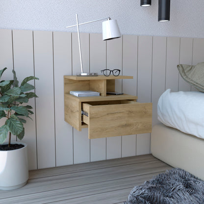 Macadamia Flopini Floating Nightstand with Single Drawer