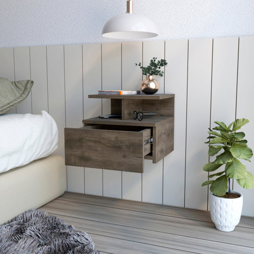 Dark Walnut Floating Nightstand