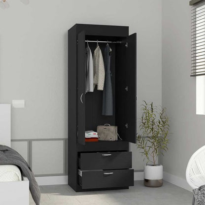 Armoire, Two Drawers, Black Wengue Finish