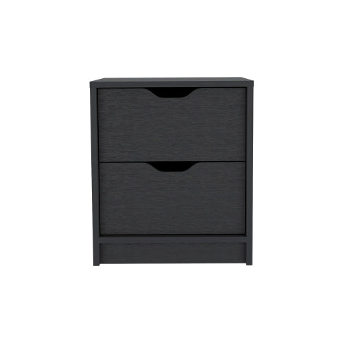 Black Wengue 2-Drawer Ready-to-Assemble Nightstand