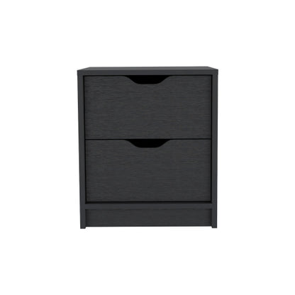 Black Wengue 2-Drawer Ready-to-Assemble Nightstand