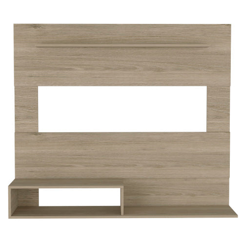 43.3 Inch Light Pine Floating Entertainment Center for TVs Up To 55 Inch with Multi Storage Shelves