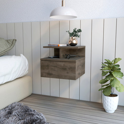 Dark Walnut Floating Nightstand