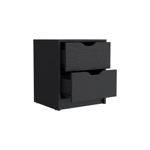 Black Wengue 2-Drawer Ready-to-Assemble Nightstand