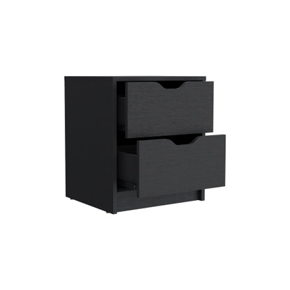 Black Wengue 2-Drawer Ready-to-Assemble Nightstand