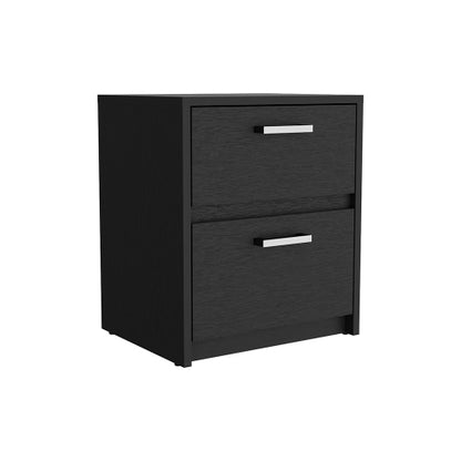Black Wengue 2-Drawer Multi-use Nightstand