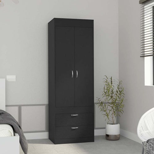 Armoire, Two Drawers, Black Wengue Finish