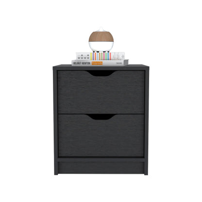 Black Wengue 2-Drawer Ready-to-Assemble Nightstand