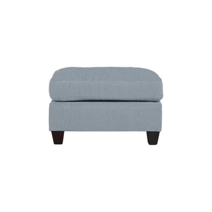 Grey Linen-Like Fabric Cocktail Ottoman, Wooden Leg Plush Modular Footrest 32 inch¡Á26 inch¡Á19 inchH