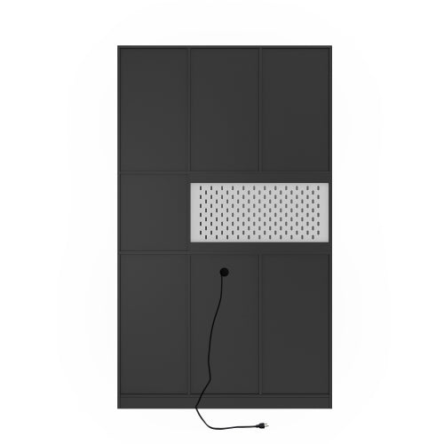 74 Inch Kitchen Pantry Cabinet with Hutch Drawers and Charging Station Black