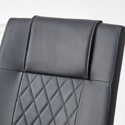 Dining Chairs Set of 6, Black PU Upholstered Chairs with Gold Metal Legs