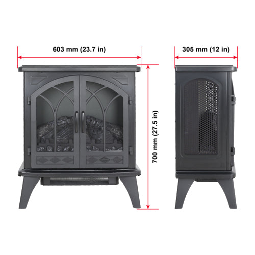 24 inch 3D Flame Electric Infrared Quartz Fireplace Stove with remote control