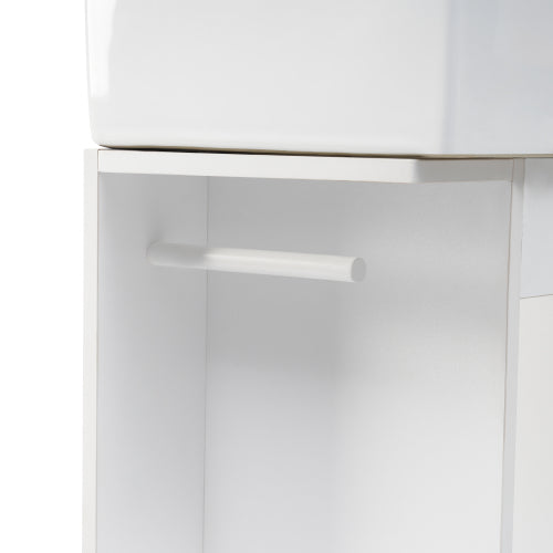 18.6" Bathroom Vanity with Sink, Bathroom Vanity Cabinet with Two-tier Shelf, Left or Right Orientation, White (Old Sku:WF308491AAK)