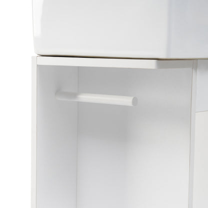 18.6" Bathroom Vanity with Sink, Bathroom Vanity Cabinet with Two-tier Shelf, Left or Right Orientation, White (Old Sku:WF308491AAK)