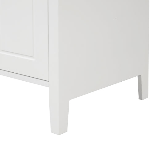 24" Bathroom Vanity with Sink, Bathroom Vanity Cabinet with Two Drawers and Door, Adjustable Shelf, Solid Wood and MDF, White (Old Sku:WF309411AAK)