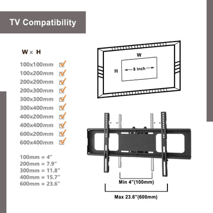 Black Height & Angle Adjustable Tempered Glass TV Stand with Cable Management for 32-65 Inch TV