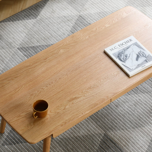 Solid Red Oak Coffee Table with 2 Drawers