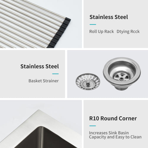 Double Bowl (50/50) Farmhouse Sink - 33" x 21" x 10" Stainless Steel Apron Front Kitchen Sink 16 Gauge with Two 10" Deep Basin