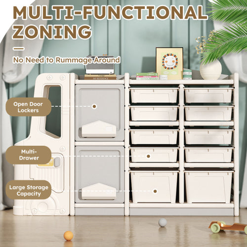 Children's Toy Storage Cabinet Organizer for Books and Toys