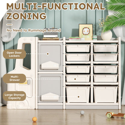 Children's Toy Storage Cabinet Organizer for Books and Toys