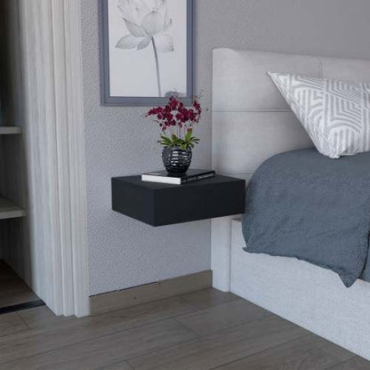 Large Wall-Mounted Floating Nightstand, Single Drawer Modern Space-Saving Side Table
