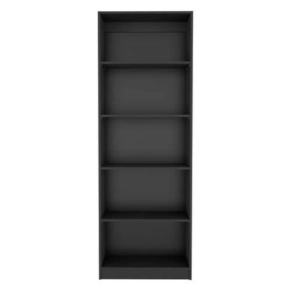 4-Shelf Home Bookcase with Multi-Tier Storage and Bottom Shelf Black
