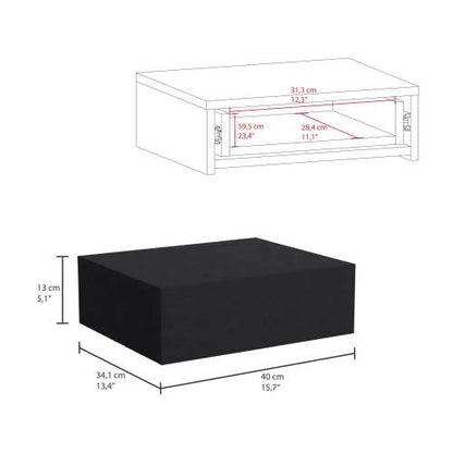 Large Wall-Mounted Floating Nightstand, Single Drawer Modern Space-Saving Side Table
