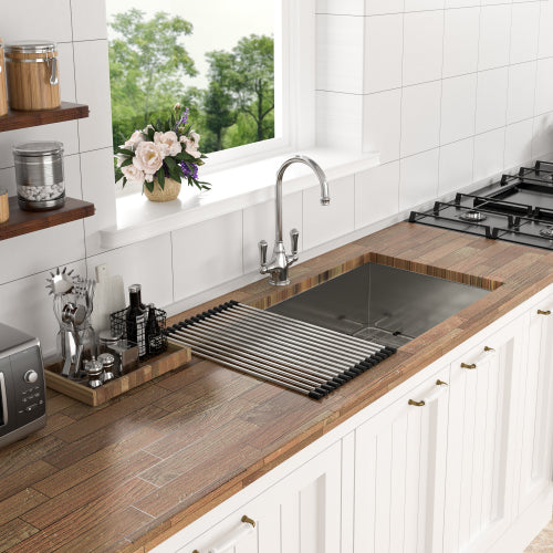 33 Inch Undermount Sink - 33"x19"x9" Undermount Stainless Steel Kitchen Sink 16 Gauge 9 Inch Deep Single Bowl Kitchen Sink Basin