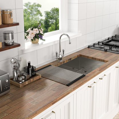 33 Inch Undermount Sink - 33"x19"x9" Undermount Stainless Steel Kitchen Sink 16 Gauge 9 Inch Deep Single Bowl Kitchen Sink Basin